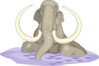 Mammuthus Imperator In Water Clip Art